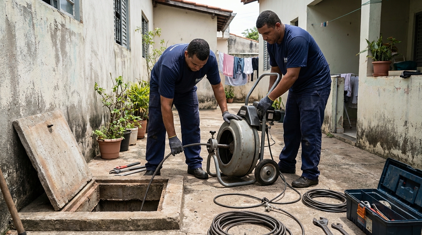 Desentupimento de Coluna Sanitária em Contagem‑MG